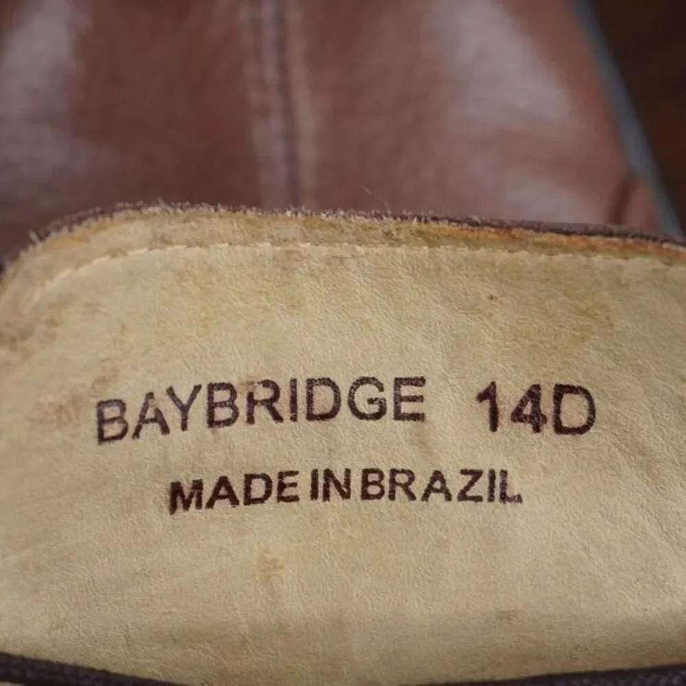 Studio Belvedere Bay Bridge Oxford Size 14D Brown‎ Pebble Leather Dress Lace Up